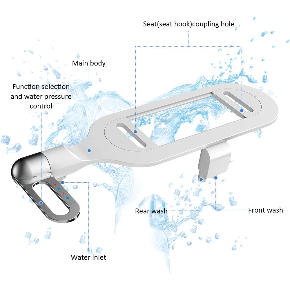Bidet Toilet Seat S &ndash; Ultra-Thin Non-Electric Dual Nozzles