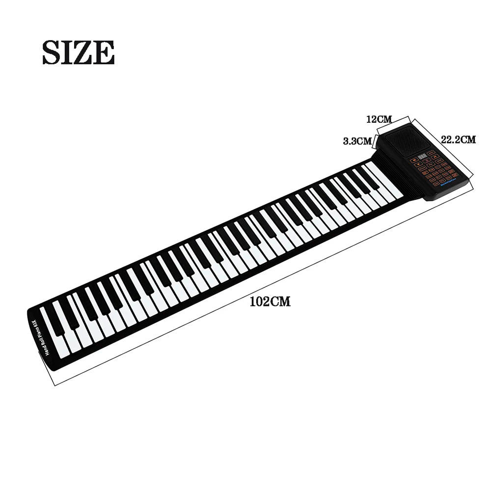 61 Keys Mini Roll Up Piano &ndash; Portable Silicone Keyboard