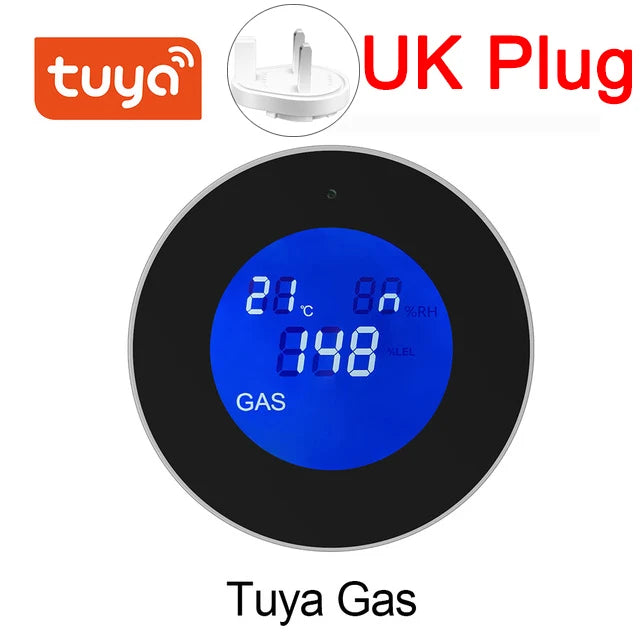 Tuya Wifi Natural Gas Alarm Sensor &ndash; LCD Temp Readout Gas UK Plug 2