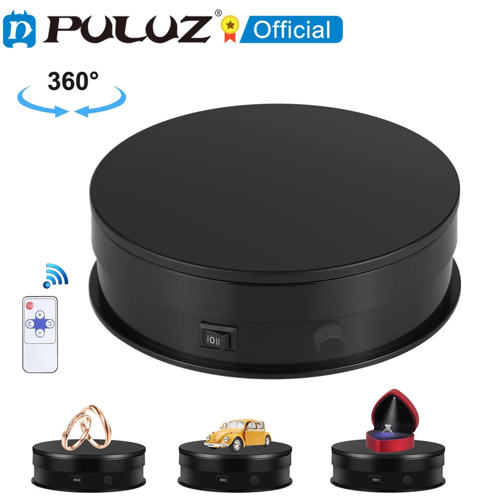 PULUZ 360 Degree Rotating Turntable Display Stand USB Electric with Remote Control
