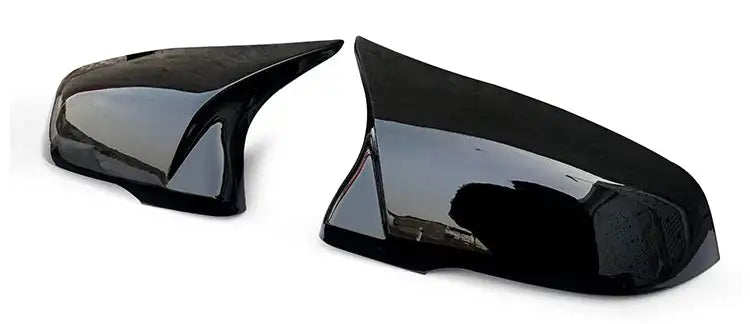 2 Pieces Rearview Mirror Cover Cap Carbon Black for BMW Series 1 2 3 4 X M 220i 328i 420i F20 F21 F22 F23 F30 F32 F33 F36 X1 Glossy Black