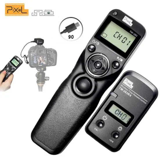 Pixel TW-283 Wireless Timer Remote Control Shutter Release for Canon, Nikon, Sony - Versatile and Reliable 90
