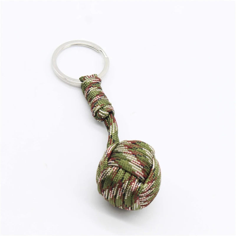 Monkey Fist Paracord Key Chain &ndash; Stainless Steel Ball Army