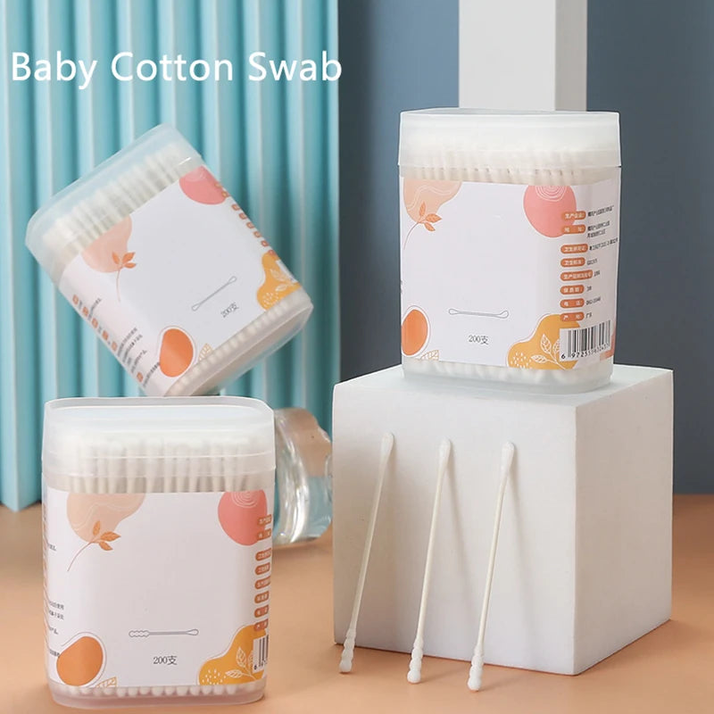 Cotons-tiges en coton biologique pour bébé, 400 pièces, bâtonnets en papier, hypoallergéniques, biodégradables