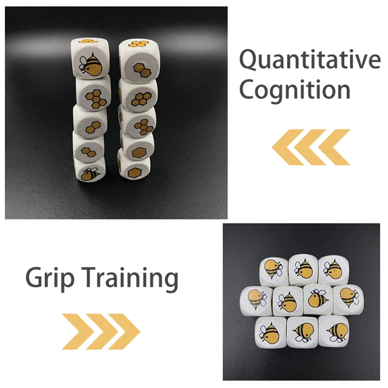 10Pcs Wooden Dice Blocks - Montessori Math Toy For Kids