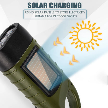 Hand Crank Solar LED Flashlight Lantern for Outdoor Adventures