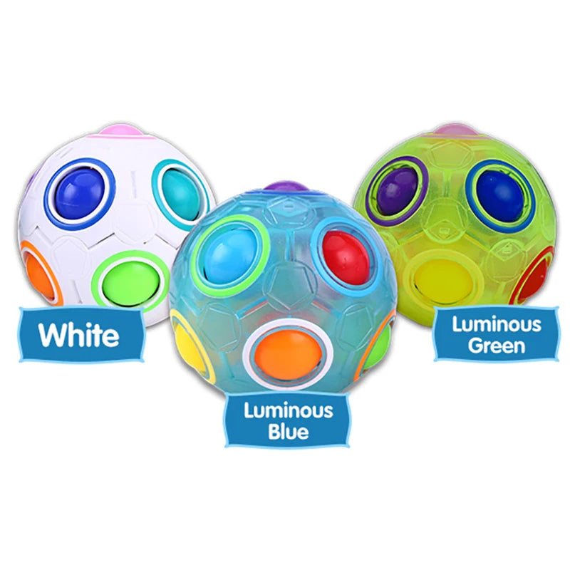 Luminous Rainbow Magic Cube Fidget Ball - 3D Puzzle Toy for Stress Relief &amp; Brain Development, Perfect for All Ages