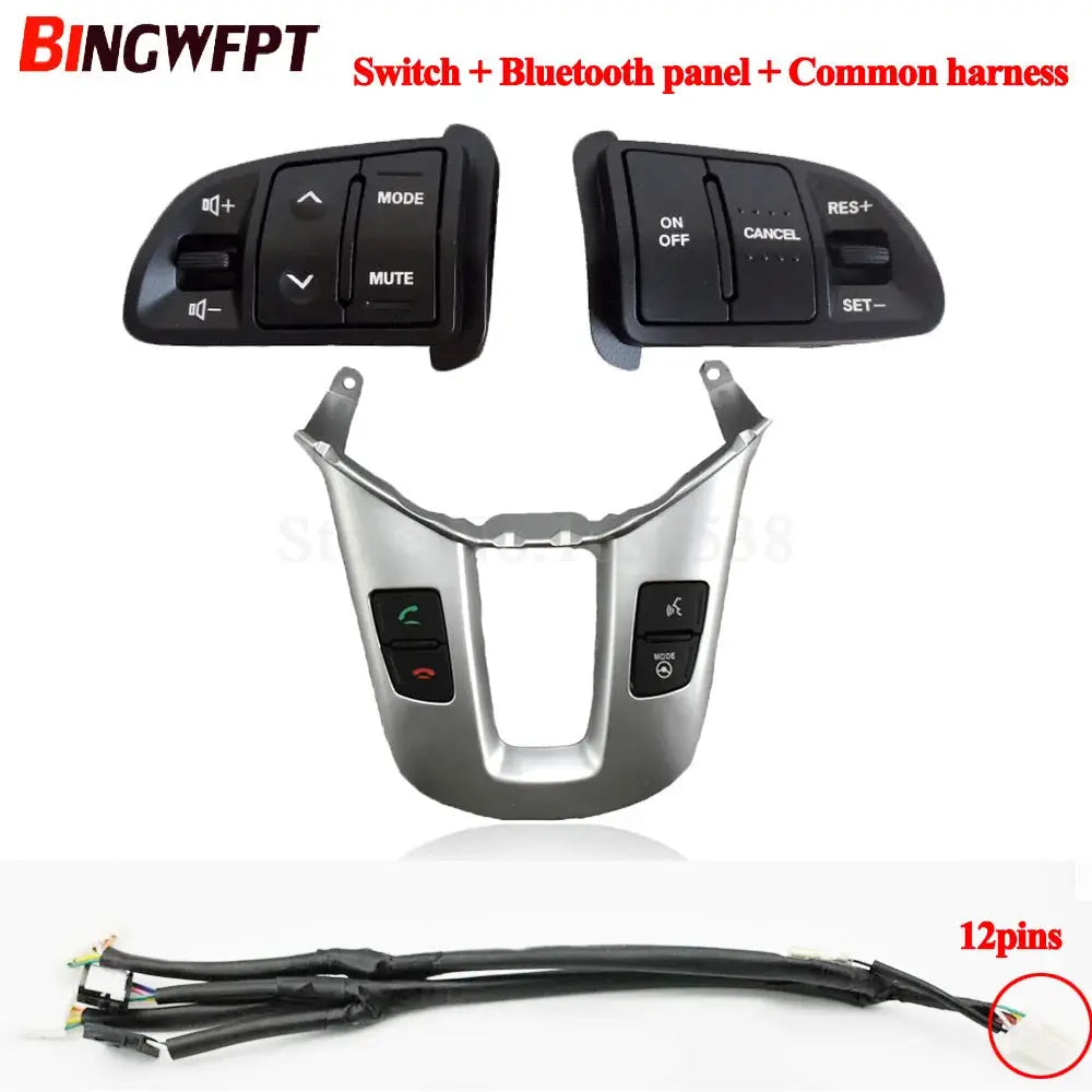 Multi Function Steering Wheel Audio Cruise Control Buttons For Kia Sportage SL Wth Backlight Button Switch & Bluetooth Panel by InterCyprus Trading Ltd