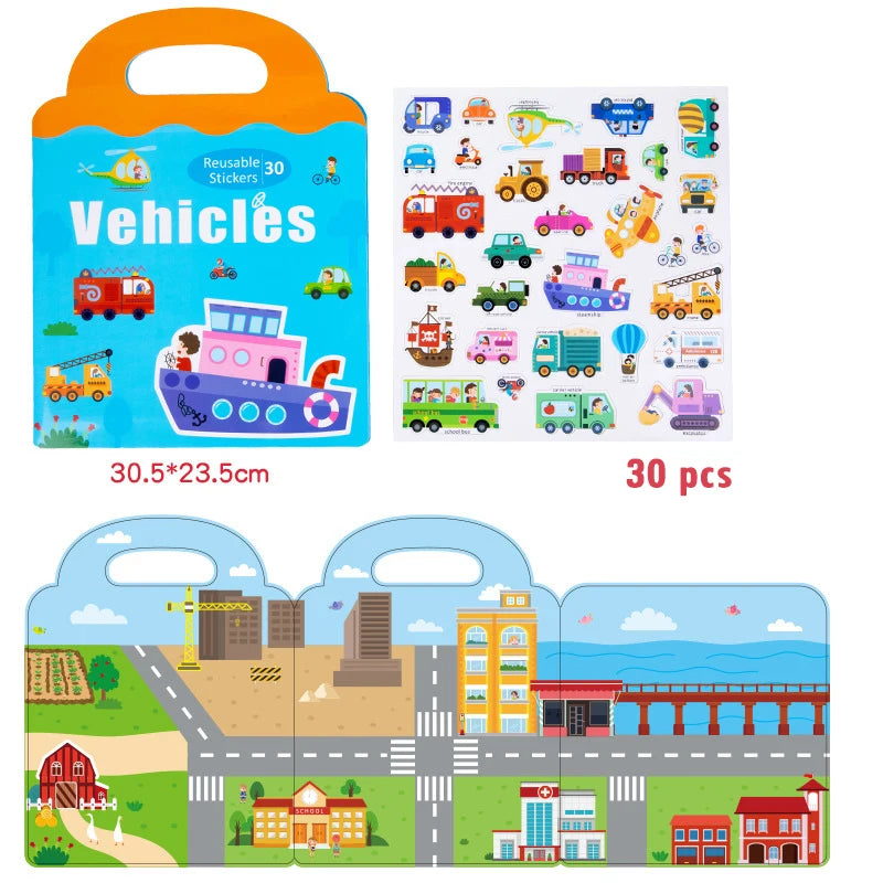 Kids Scene Magnetic Puzzles Busy Book &ndash; Educational Toys vehicle