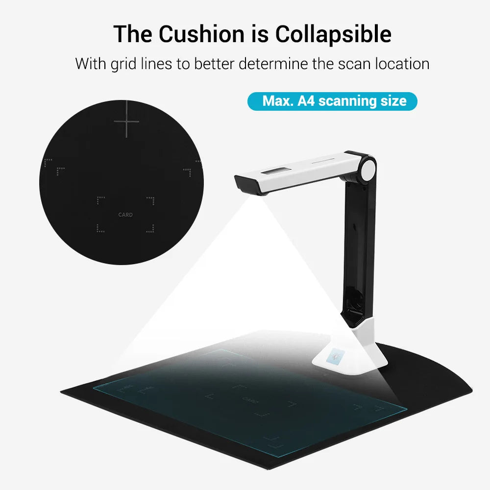 BK50 Portable 10MP HD Book Scanner - A4 Document Camera