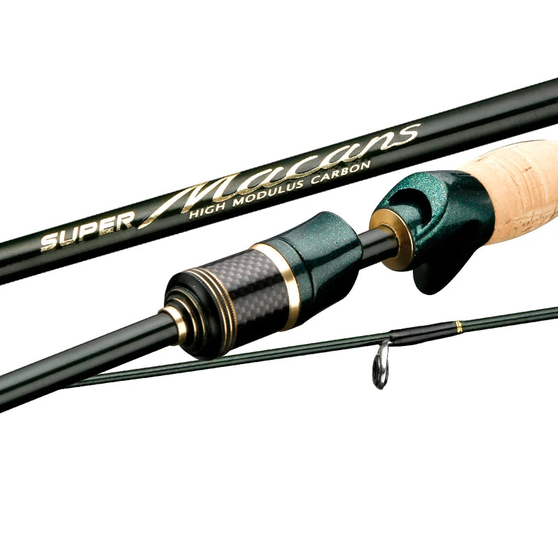 CEMREO Carbon Spinning Casting Fishing Rod - Portable Travel Rods 1.8m/2.1m/2.4m