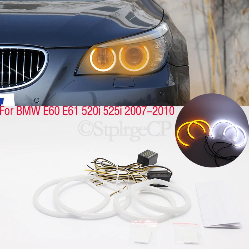 Kit Fari LED Angel Eye per BMW E60 E61 LCI Serie 5 2007-2010