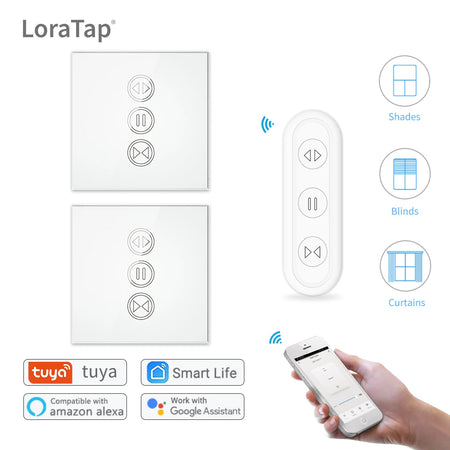 Smart Curtain Switch for Google &amp; Alexa 1 remote 2 switches / CHINA