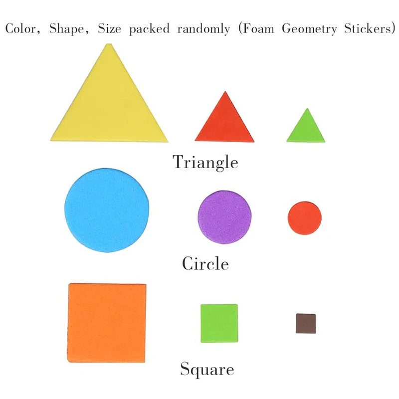 Colorful Self-Adhesive EVA Foam Geometry Puzzle Stickers | 400/200pcs Educational and DIY Arts &amp; Crafts Toy for Kids