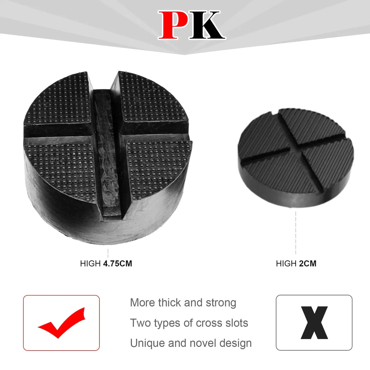 Universal Car Rubber Cross Slotted Jack Pad Adapter Guard Floor Disk Frame Rail Protector For Pinch Weld Side Chassis Trolley by InterCyprus Trading Ltd
