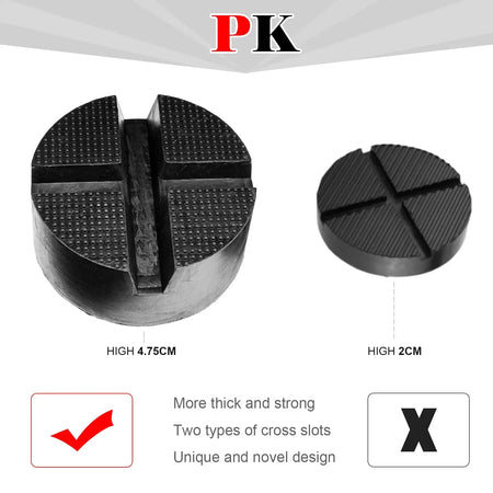 Universal Car Rubber Cross Slotted Jack Pad Adapter Guard Floor Disk Frame Rail Protector For Pinch Weld Side Chassis Trolley by InterCyprus Trading Ltd