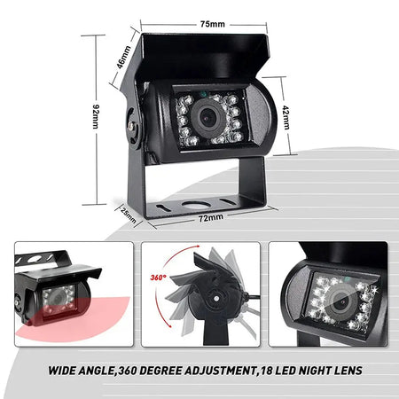Waterproof Heavy Duty Backup Camera With IR Night Vision For Trucks by InterCyprus Trading Ltd