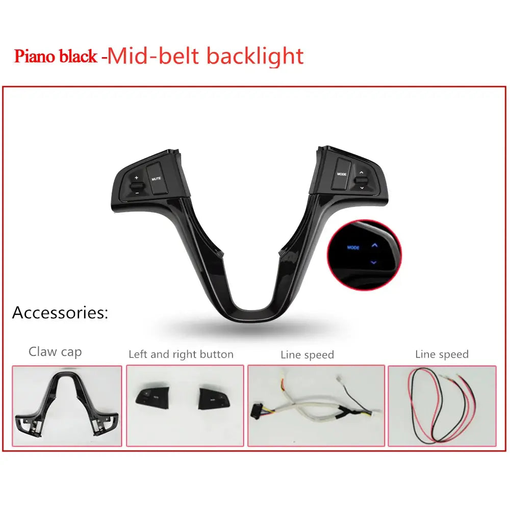 Steering Wheel Button For Hyundai VERNA SOLARIS 2010-2015 Audio Volume Music Control Switch Button With Backlight by InterCyprus Trading Ltd