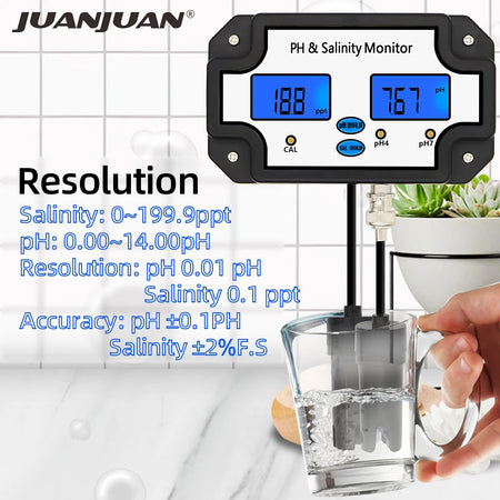 PH Salinity Meter 2 In 1 &ndash; All In One Water Quality Tester