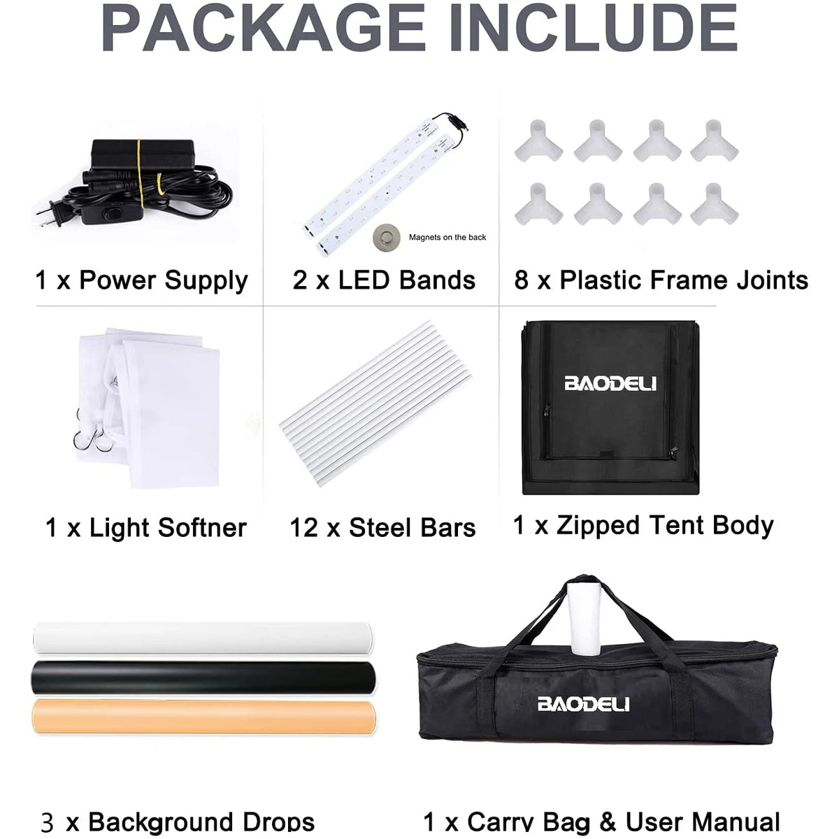 Photo Studio Light Box 16x16in - Adjustable Brightness 40cm 16in