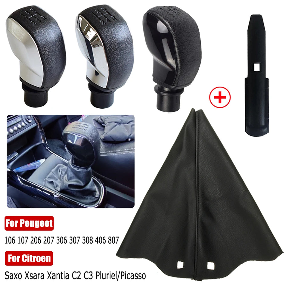 Převodová páka s ABS a koženým manžetou pro Peugeot, 106/206/306/406