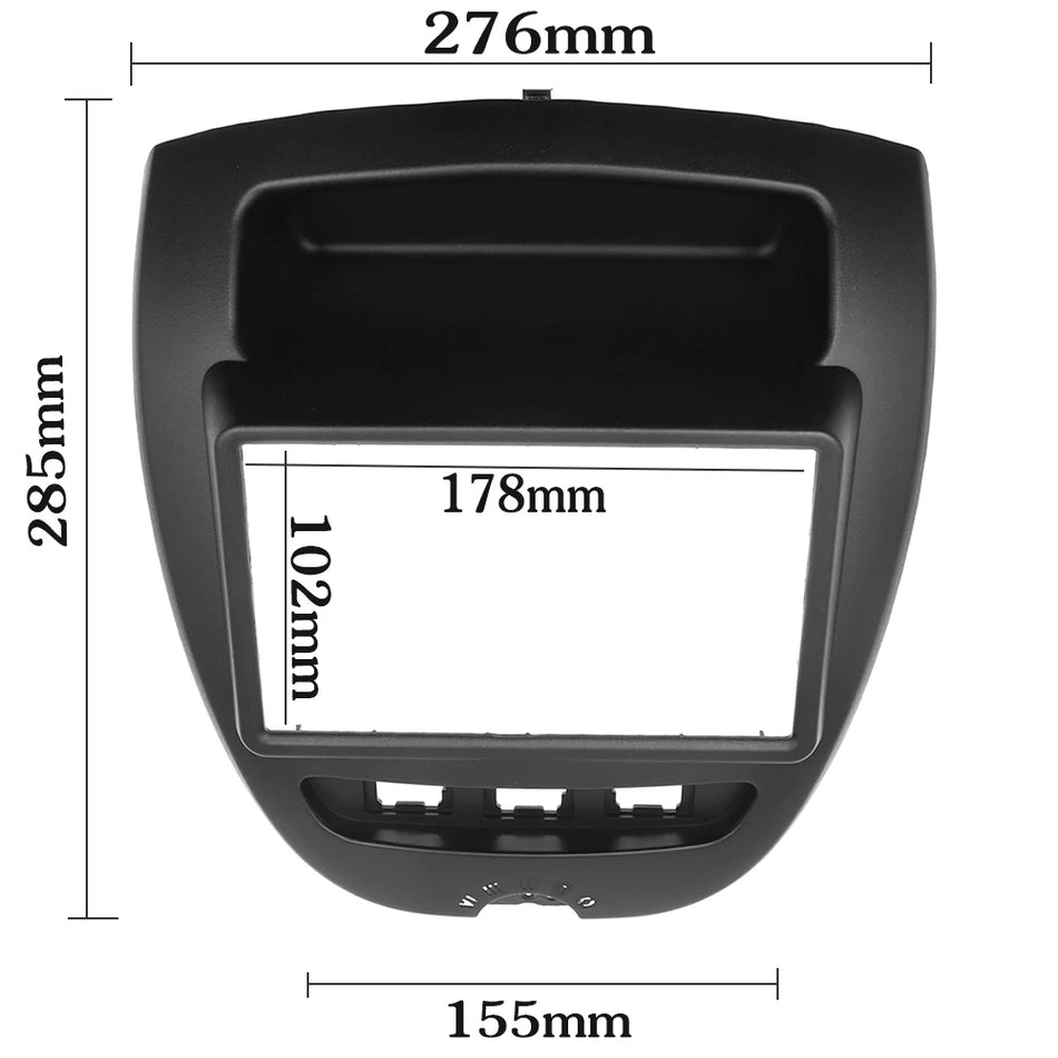 Zestaw ramki podwójnego radia DIN fasada ABS dla Toyota Aygo, Citroen C1, Peugeot 107
