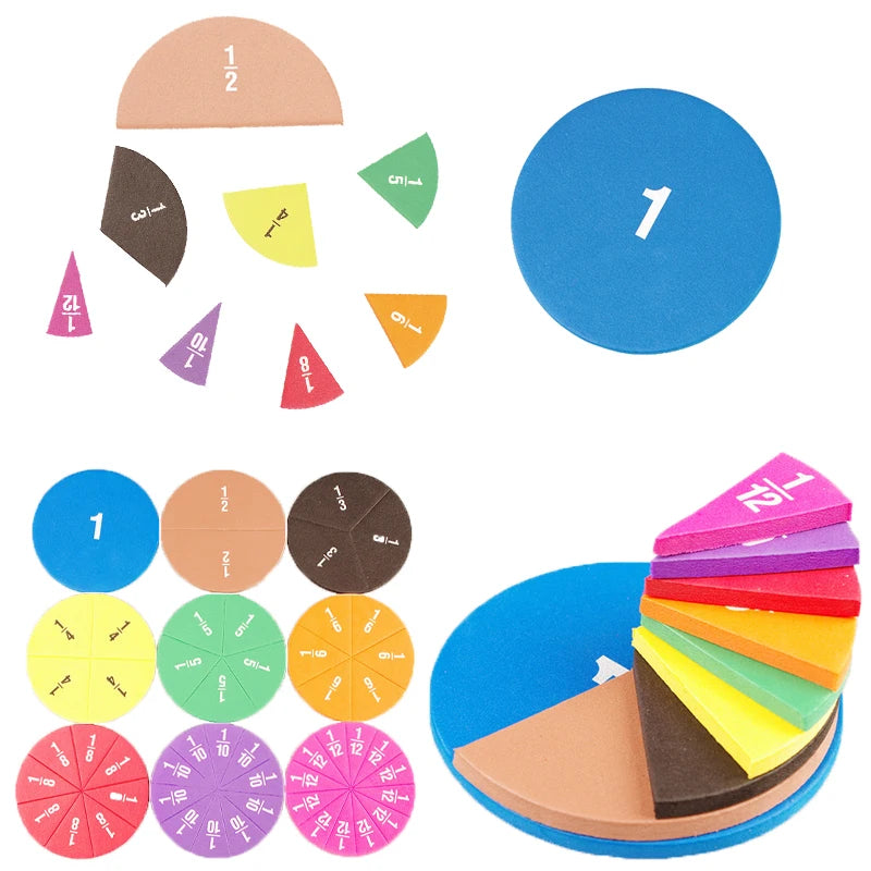 51Pcs Circular Fractions Toy Set - Early Math Learning