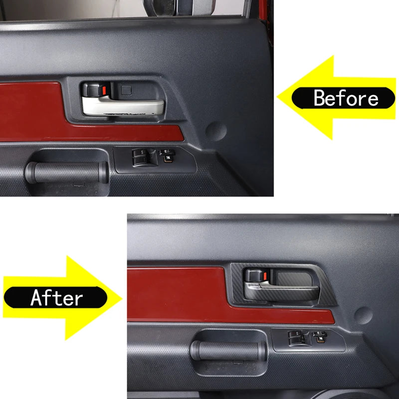 Adesivo de Tampa da Tigela da Maçaneta da Porta Frontal em Aço Inoxidável FJ Cruiser