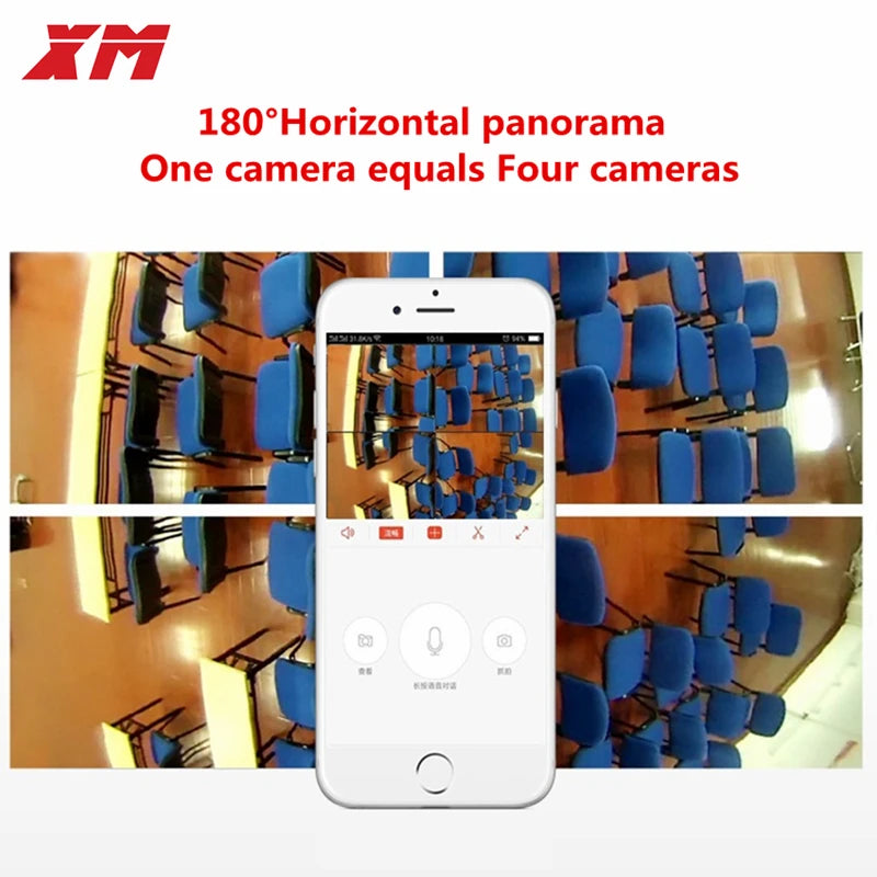 180 Degree Panoramic Fish Eye Camera &ndash; Full HD Night Vision with APP Remote Control