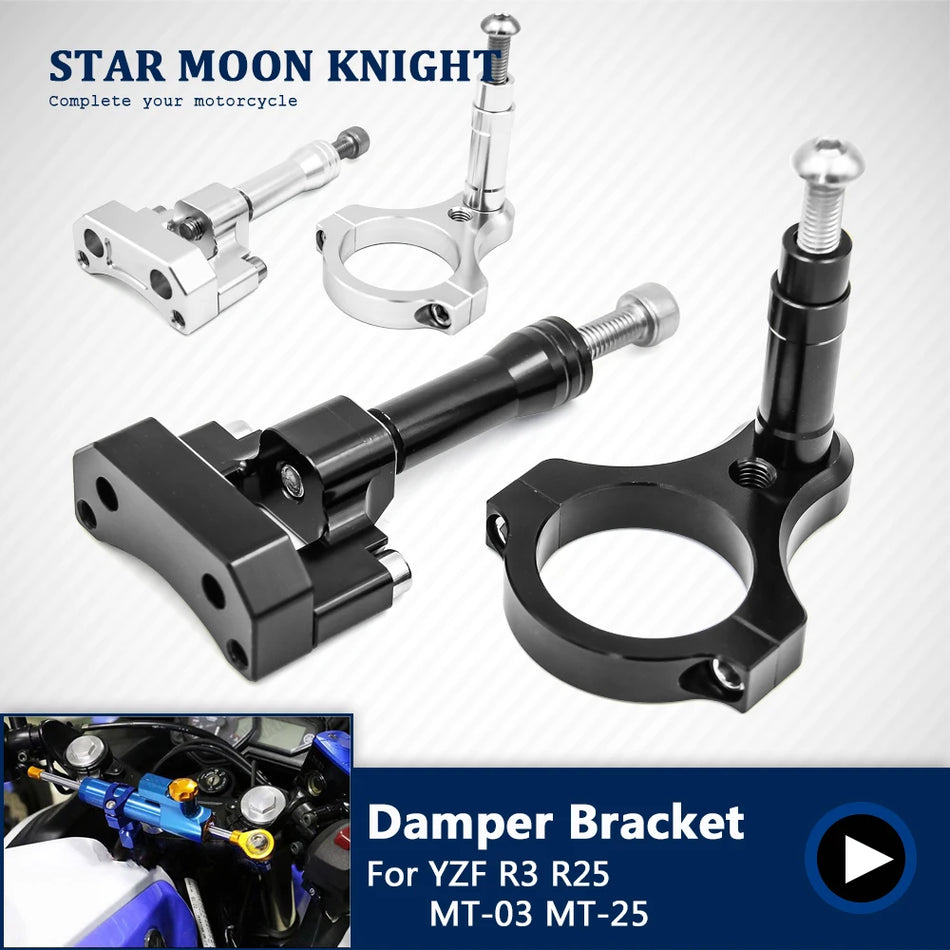 Yamaha YZF R3 YZFR25 MT-03 MT-25 CNC Direksiyon Sönümleyici Braket Kiti Yamaha Motosikletleri için, Montaj Tutucu