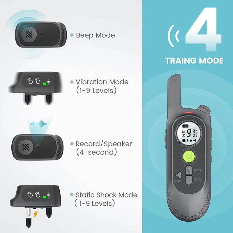 PetEdu Waterproof Dog Training Collar with Remote &amp; Voice Commands