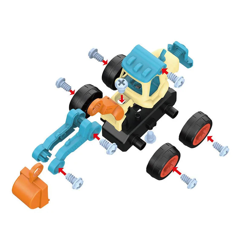 Nut Disassembly Engineering Toy: Montessori Excavator Bulldozer