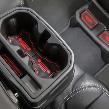 Rubber Red White Car Interior Gate Slot Pad Mat Cup Mat Decoration For Jeep Wrangler JL 2018 -2023 Car Styling Accessories by InterCyprus Trading Ltd
