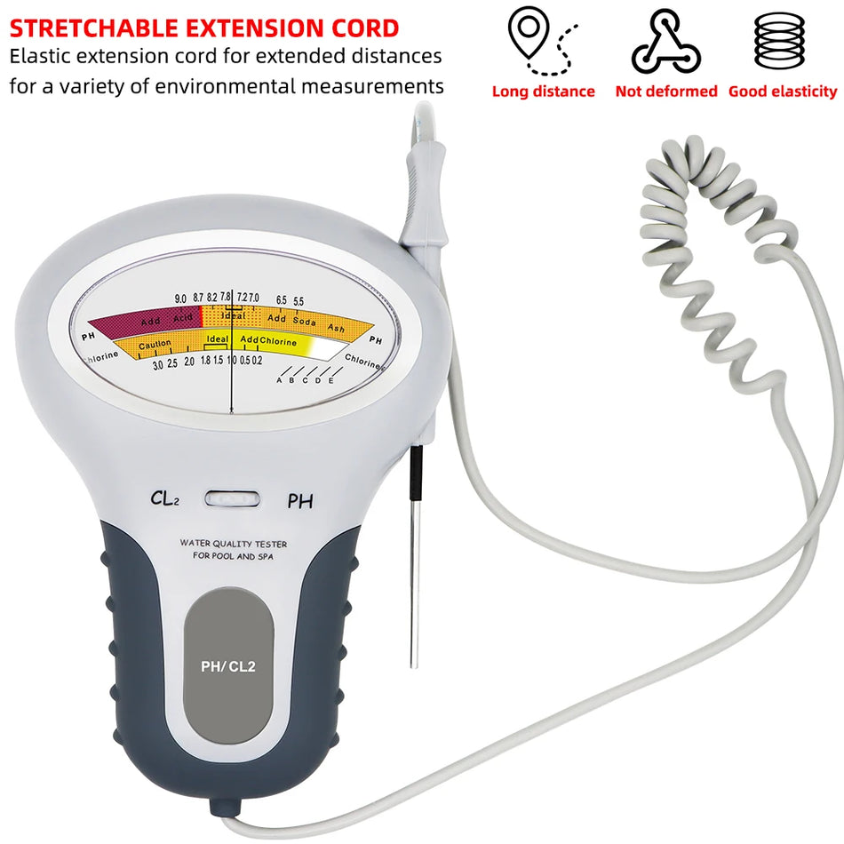 2 in 1 Chlorine Meter Tester PH Chlorine PC-101 Level Portable Digital PH Meter Water Quality Pool Spa Analytical Instruments