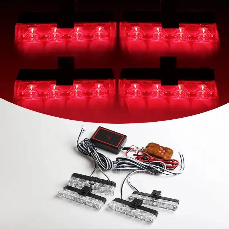 Grill Car LED Light Strobe Red Blue Emergency Remote Wireless Control Flash Signal Fireman Beacon Warning Lamp by InterCyprus Trading Ltd