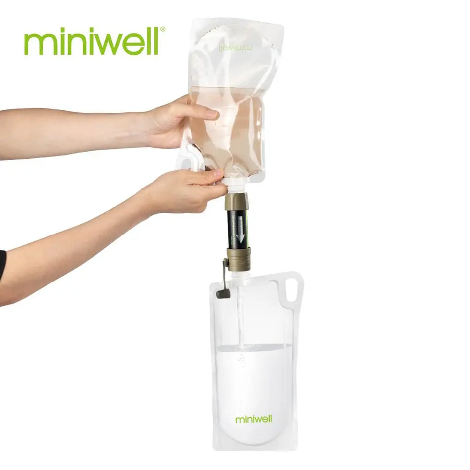 🟠 Miniwell L630 φορητό κιτ επιβίωσης φίλτρου υπαίθριου νερού με τσάντα για κάμπινγκ, πεζοπορία και ταξίδια