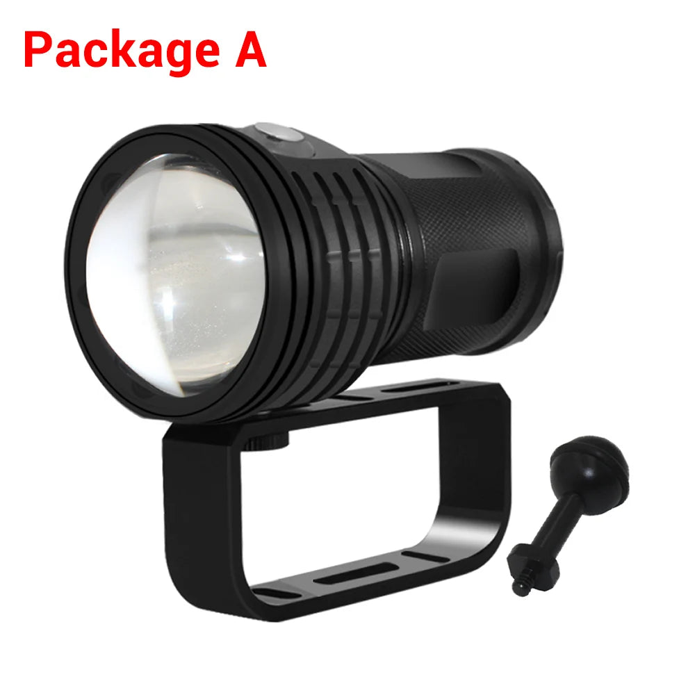Underwater 100m LED Diving Flashlight &ndash; 10800 Lumens Package A