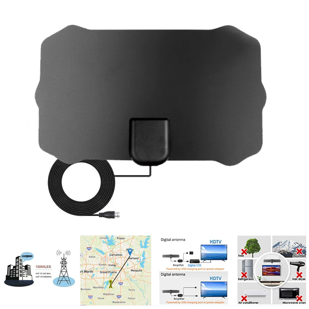 Kebidumei 200 Mile TV Antenna &ndash; Amplified Indoor HDTV