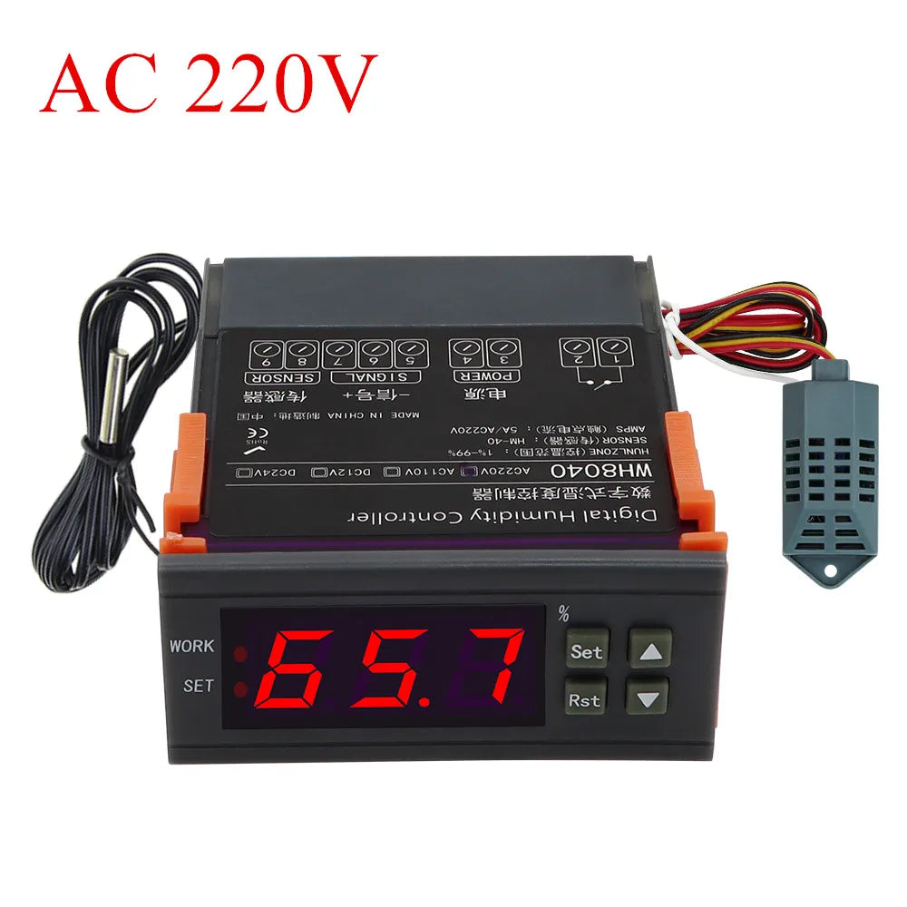 Humidity Control Ac WH8040 Digital Humidity Controller 12V 24V AC 220V Air Humidity Control ...