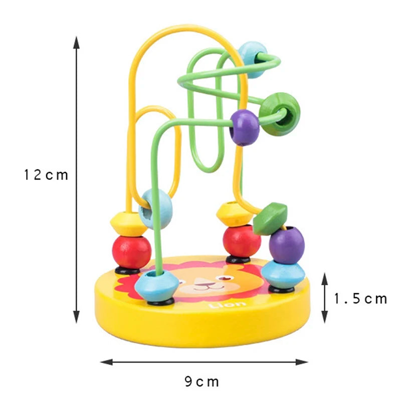 Montessori Wooden Bead Wire Maze Roller Coaster &ndash; Educational Toys for Toddlers and Young Children