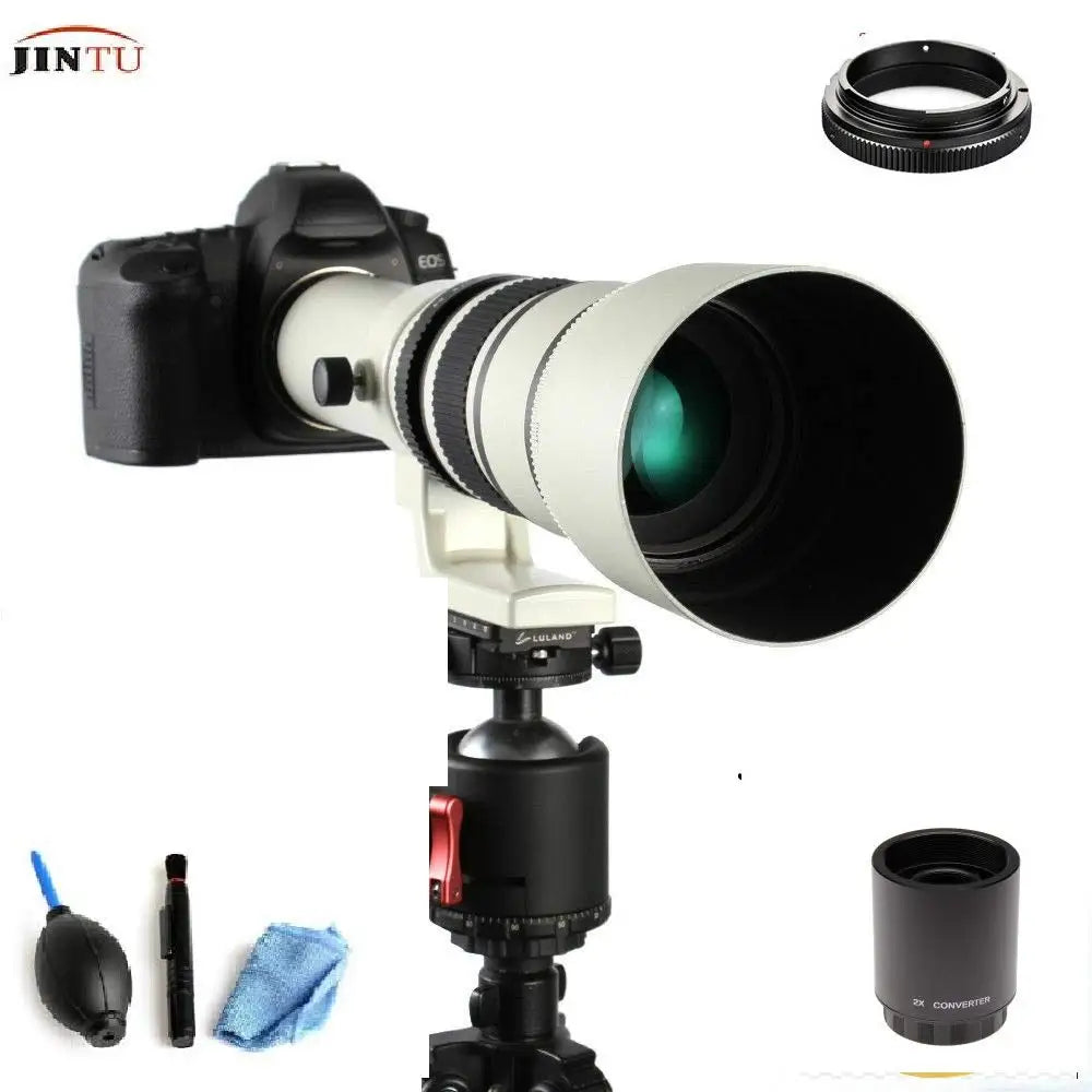 JINTU 500mm 1000mm f/8 Manual Telephoto Lens &ndash; Exceptional Zoom for Stunning Wildlife Photography Canon / CHINA