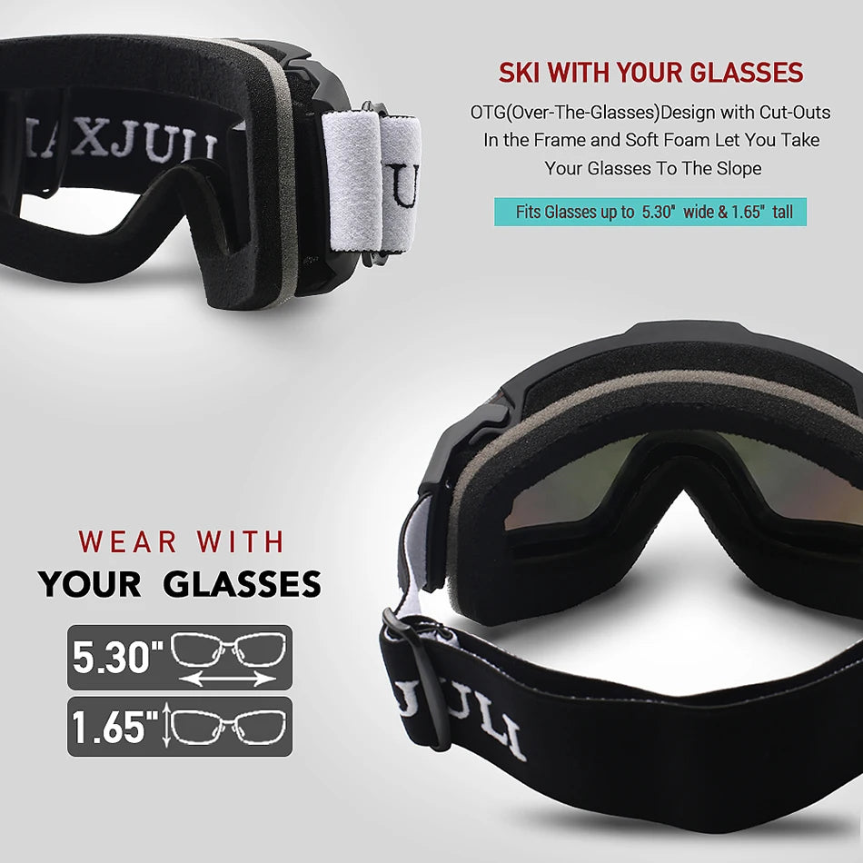 maxjuli ski goggles Ski Goggles,OTG Anti-Fog Snowboard Skate Snowmoblie Double Layer Spherical Lens Snow Goggles Men Women M4 – InterCyprus Trading Ltd