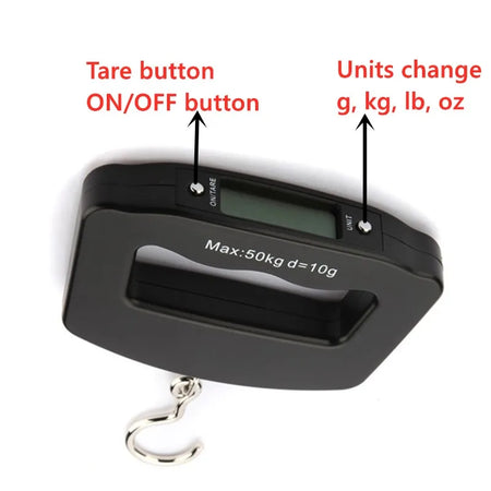 JUANJUAN Portable Hook Scale &ndash; Accurate 50Kg Capacity with Backlight