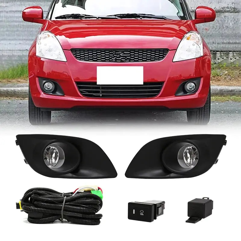 For Suzuki Swift 2011 2012 2013 2014 2015 2016 2017 Car LED Fog Light Day Time Running DRL Wires Harness Switch Waterproof by InterCyprus Trading Ltd