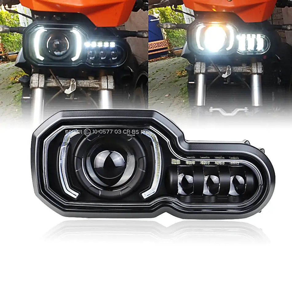 LED Headlight for BMW F650GS/F700GS/F800GS F800ADV F800R High/Low beam with DRL Assembly Kit Replacement Light by InterCyprus Trading Ltd