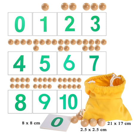 Counting Box Math Montessori Toys - Wooden Math Counters