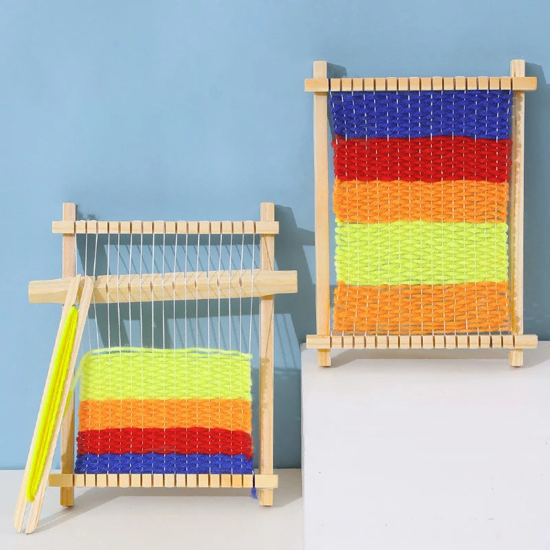 BOS10071 &ndash; Wooden DIY Weave Loom Kit For Kids Fine Motor
