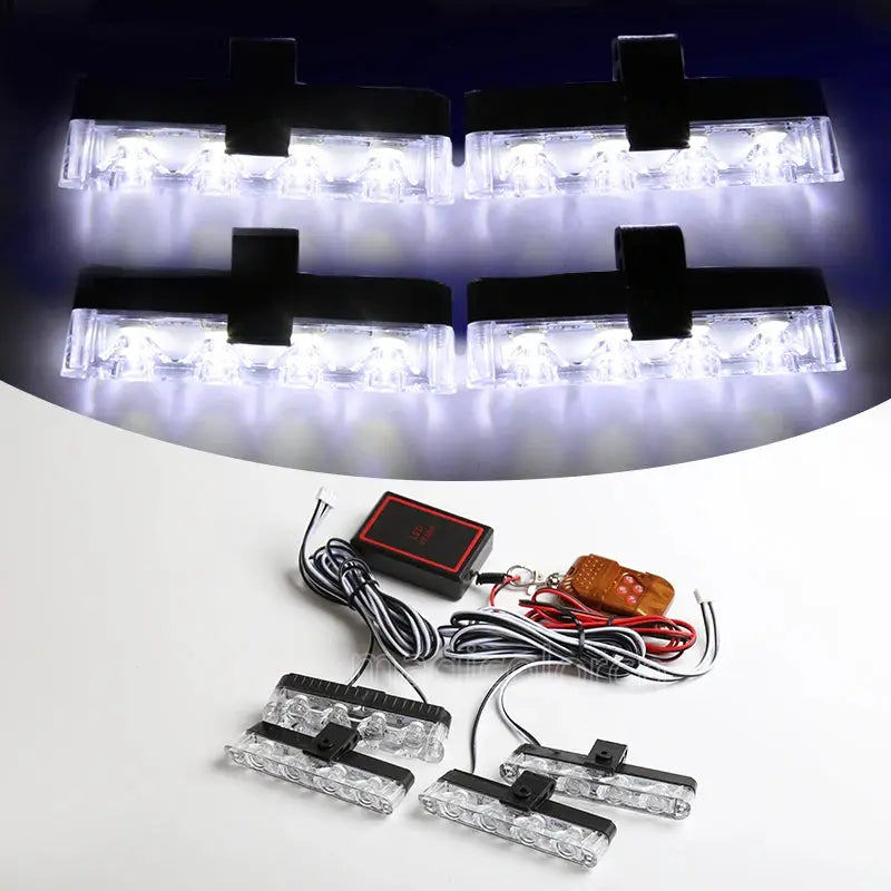 Grill Car LED Light Strobe Red Blue Emergency Remote Wireless Control Flash Signal Fireman Beacon Warning Lamp by InterCyprus Trading Ltd