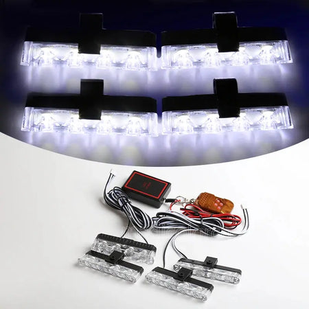 Grill Car LED Light Strobe Red Blue Emergency Remote Wireless Control Flash Signal Fireman Beacon Warning Lamp by InterCyprus Trading Ltd