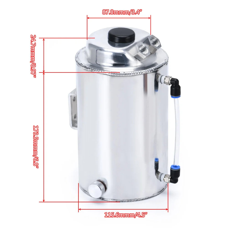 PQY TK01 2L Aluminum Oil Catch Can with Breather Filter
